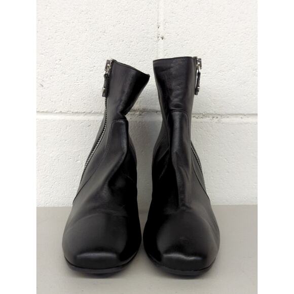 NEW Aquatalia heeled booties sz11 block heel solid black Luzio made in Italy - Picture 2 of 7